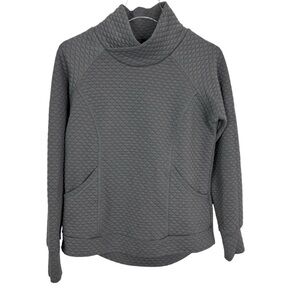 Jones New York Signature Quilted Gray Cowl Neck Sweatshirt